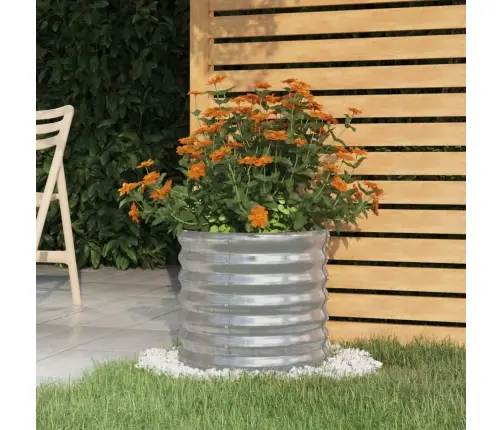 Dārza Puķu Kaste, 40X40X36Cm, Cinkots Tērauds, Sudrabaina Vidaxl