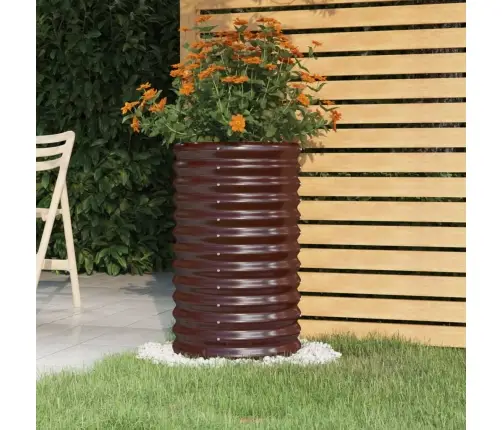 Sodo Lovelis, Rudas, 40X40X68cm Cinkuotas Plienas