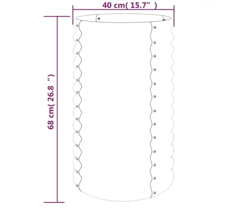 Aia Taimekast, Galvaniseeritud Teras, 40X40X68 cm Antratsiit