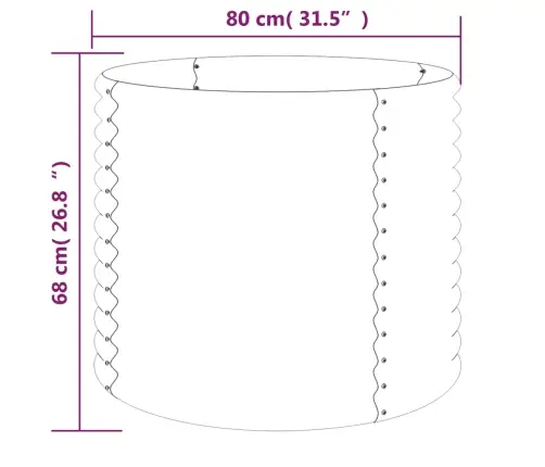 Dārza Puķu Kaste, 80X80X68 Cm, Pulverkrāsots Tērauds, Zaļa Vidaxl