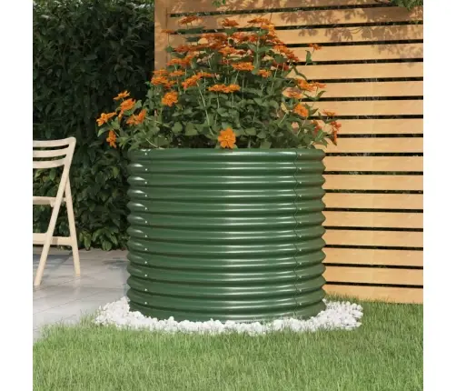 Dārza Puķu Kaste, 80X80X68 Cm, Pulverkrāsots Tērauds, Zaļa Vidaxl