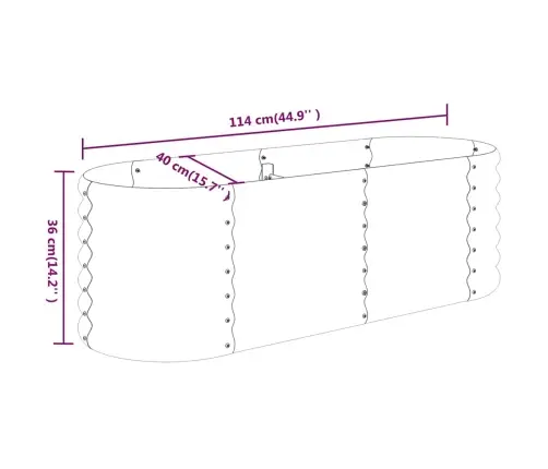 Aia Taimelava, Galvaniseeritud Teras, 114X40X36 cm Hall