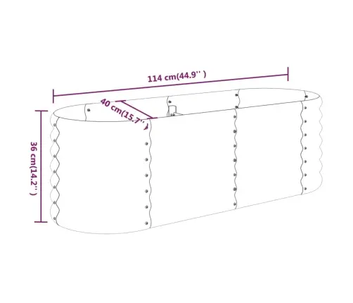 Aia Taimelava, Galvaniseeritud Teras, 114X40X36 cm Pruun