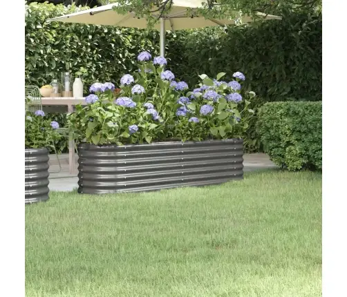 Augstā Puķu Kaste, 152X40X36 Cm, Pulverkrāsots Tērauds, Pelēka Vidaxl