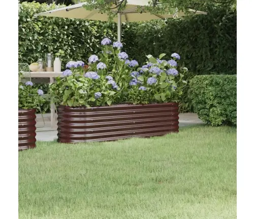 Augstā Puķu Kaste, 152X40X36 Cm, Pulverkrāsots Tērauds, Brūna Vidaxl