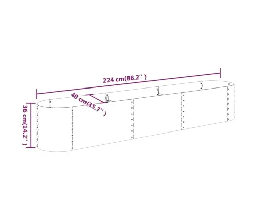 Augstā Puķu Kaste, 224X40X36 Cm, Tērauds, Antracītpelēka Vidaxl