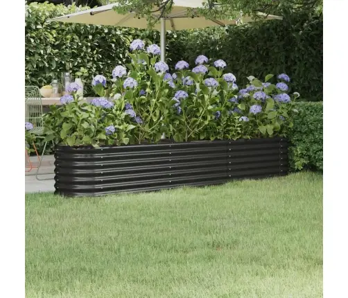 Augstā Puķu Kaste, 224X40X36 Cm, Tērauds, Antracītpelēka Vidaxl