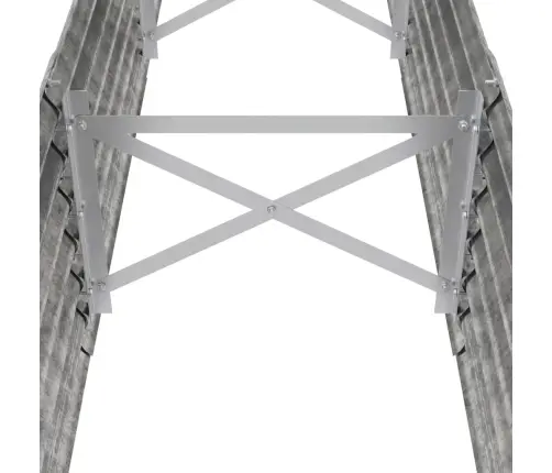 Augstā Puķu Kaste, 224X40X36 Cm, Tērauds, Sudrabaina Vidaxl