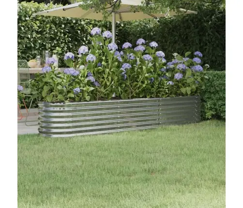 Augstā Puķu Kaste, 224X40X36 Cm, Tērauds, Sudrabaina Vidaxl