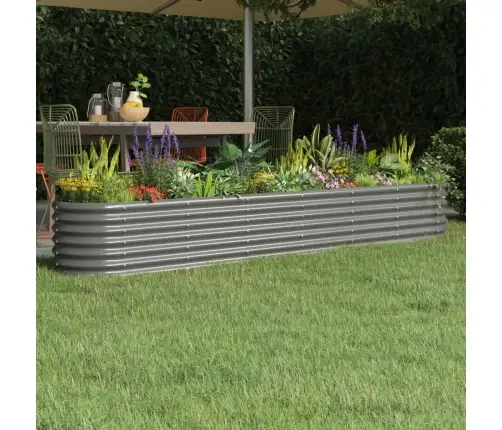 Augstā Puķu Kaste, 260X40X36 Cm, Pulverkrāsots Tērauds, Pelēka Vidaxl