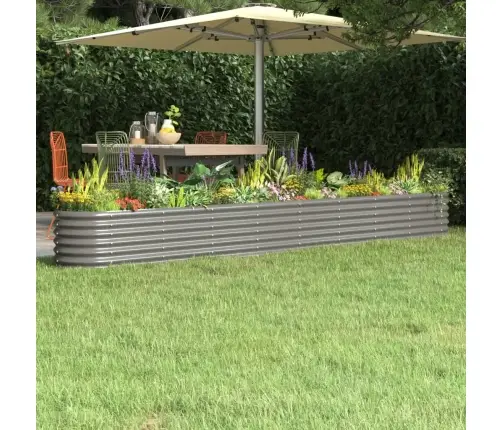 Aukštas Sodo Lovelis, Pilkas, 332X40X36cm Cinkuotas Plienas