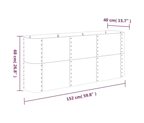 Aia Taimelava, Galvaniseeritud Teras, 152X40X68 cm Pruun