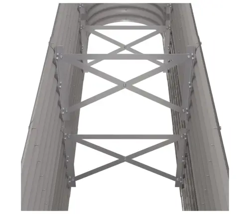 Augstā Puķu Kaste, 260X40X68 Cm, Pulverkrāsots Tērauds, Pelēka Vidaxl