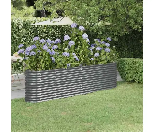 Augstā Puķu Kaste, 260X40X68 Cm, Tērauds, Antracītpelēka Vidaxl