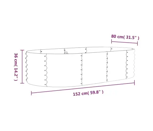 Augstā Puķu Kaste, 152X80X36 Cm, Pulverkrāsots Tērauds, Brūna Vidaxl