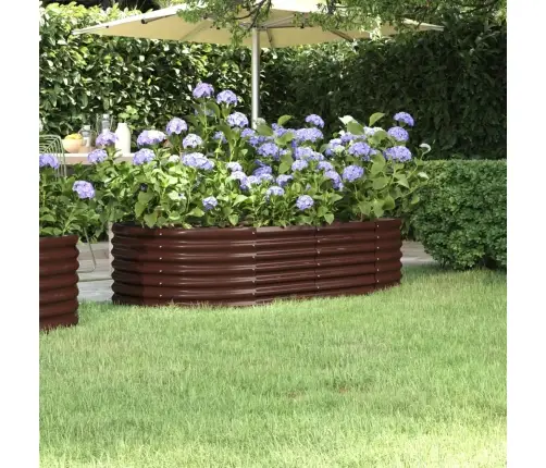 Augstā Puķu Kaste, 152X80X36 Cm, Pulverkrāsots Tērauds, Brūna Vidaxl