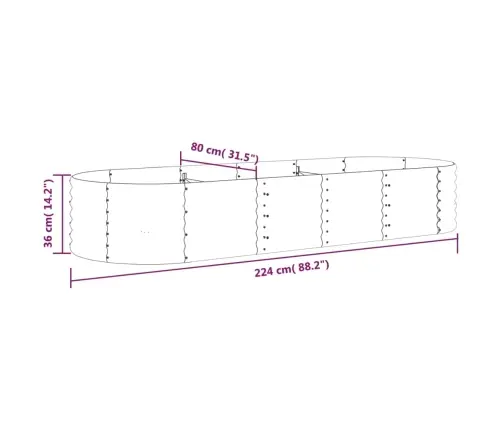 Aia Taimelava, Galvaniseeritud Teras, 224X80X36 cm Roheline