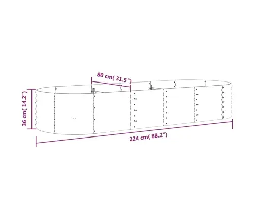 Aia Taimelava, Galvaniseeritud Teras, 224X80X36 cm Hall