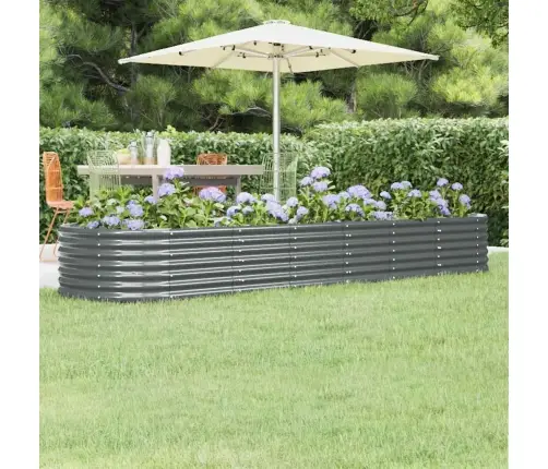 Augstā Puķu Kaste, 296X80X36 Cm, Tērauds, Antracītpelēka Vidaxl