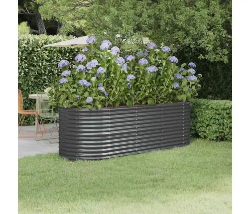 Augstā Puķu Kaste, 224X80X68 Cm, Tērauds, Antracītpelēka Vidaxl