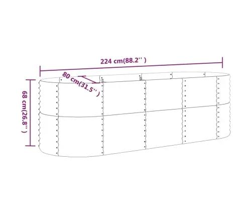 Augstā Puķu Kaste, 224X80X68 Cm, Tērauds, Sudrabaina Vidaxl
