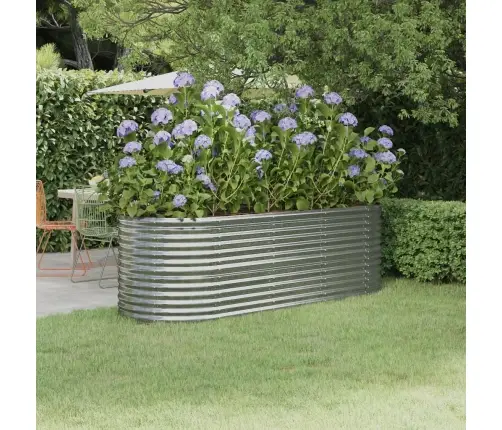 Augstā Puķu Kaste, 224X80X68 Cm, Tērauds, Sudrabaina Vidaxl