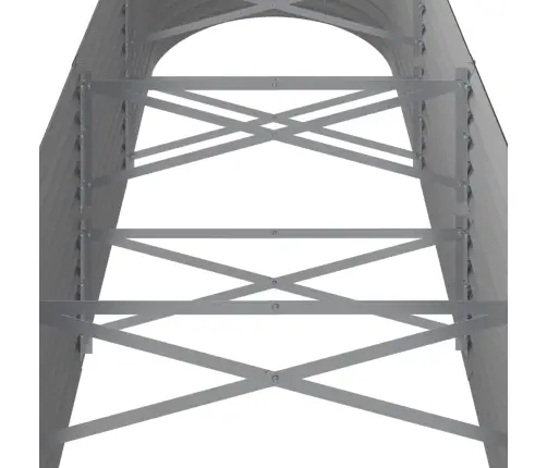 Aukštas Sodo Lovelis, Pilkas, 296X80X68cm Cinkuotas Plienas