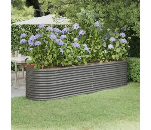 Aukštas Sodo Lovelis, Pilkas, 296X80X68cm Cinkuotas Plienas