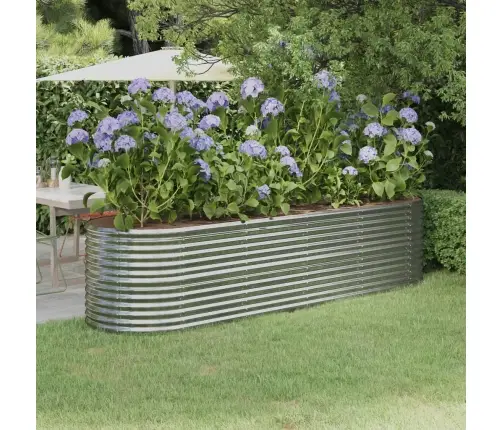 Augstā Puķu Kaste, 296X80X68 Cm, Tērauds, Sudrabaina Vidaxl