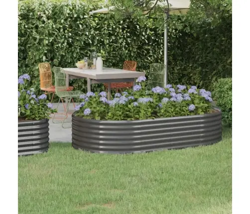 Augstā Puķu Kaste, 175X100X36 Cm, Pulverkrāsots Tērauds, Pelēka Vidaxl