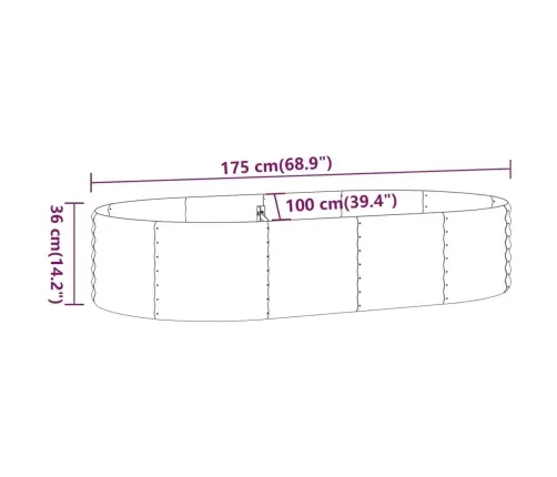 Augstā Puķu Kaste, 175X100X36 Cm, Cinkots Tērauds, Sudrabaina Vidaxl