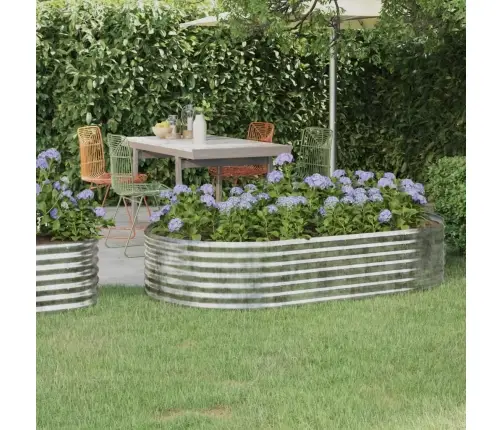 Augstā Puķu Kaste, 175X100X36 Cm, Cinkots Tērauds, Sudrabaina Vidaxl