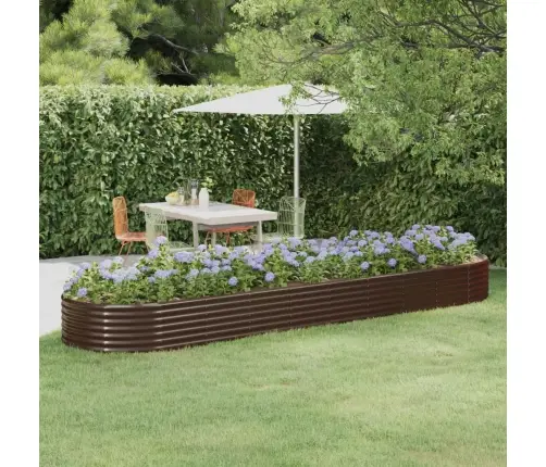 Aukštas Sodo Lovelis, Rudas, 396X100X36cm Cinkuotas Plienas