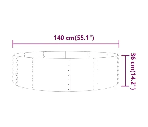 Augstā Puķu Kaste, 140X140X36 Cm, Cinkots Tērauds, Antracītpelēka Vidaxl