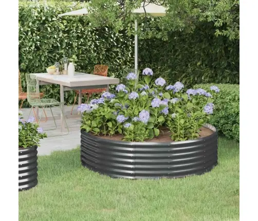 Augstā Puķu Kaste, 140X140X36 Cm, Cinkots Tērauds, Antracītpelēka Vidaxl