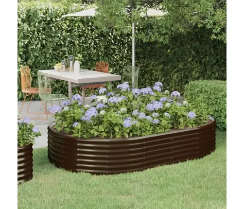 Aukštas Sodo Lovelis, Rudas, 214X140X36cm Cinkuotas Plienas