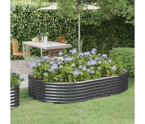 Augstā Puķu Kaste, 214X140X36 Cm, Tērauds, Antracītpelēka Vidaxl