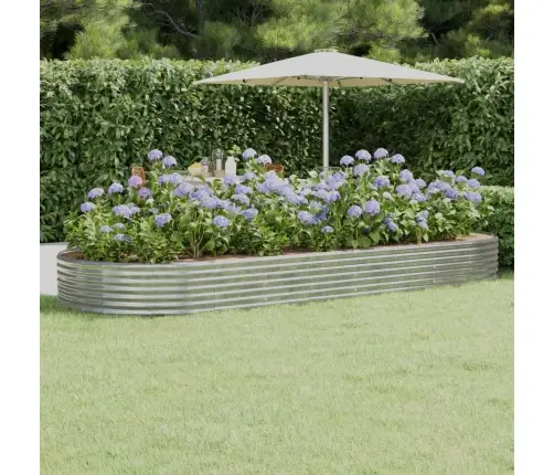 Aia Taimekast, Galvaniseeritud Teras, 373X140X36 cm Hõbedane