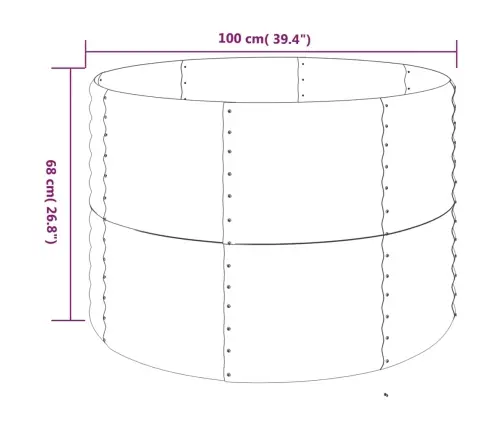 Aia Taimelava, Galvaniseeritud Teras, 100X100X68 cm Antratsiit