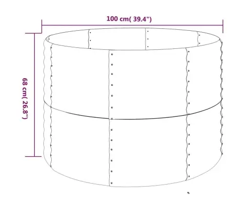 Augstā Puķu Kaste, 100X100X68 Cm, Cinkots Tērauds, Sudrabaina Vidaxl