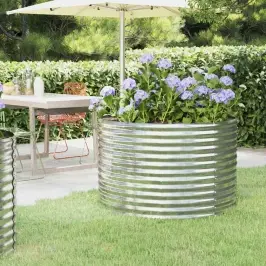 Augstā Puķu Kaste, 100X100X68 Cm, Cinkots Tērauds, Sudrabaina Vidaxl