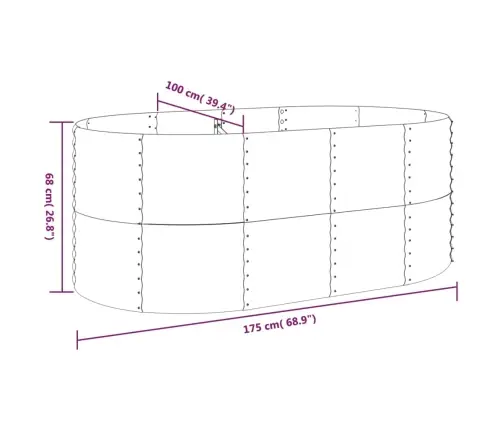 Aia Taimelava, Galvaniseeritud Teras, 175X100X68 cm Hall