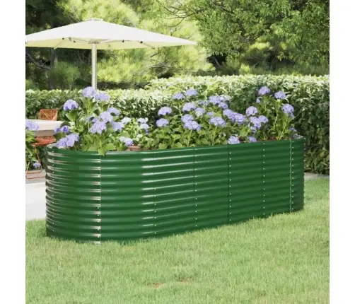 Augstā Puķu Kaste, 249X100X68 Cm, Pulverkrāsots Tērauds, Zaļa Vidaxl