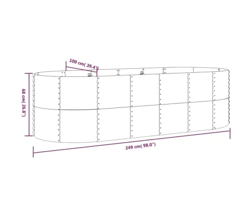 Aukštas Sodo Lovelis, Sidabrinis, 249X100X68cm Cinkuotas Plienas
