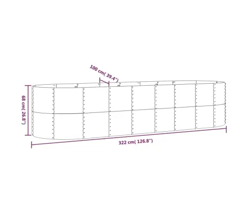 Aia Taimelava, Galvaniseeritud Teras, 322X100X68 cm Hall