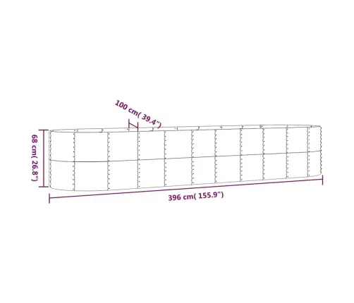Augstā Puķu Kaste, 396X100X68 Cm, Cinkots Tērauds, Antracītpelēka Vidaxl