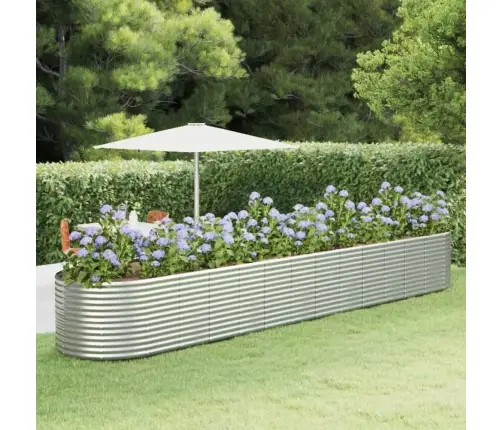 Augstā Puķu Kaste, Sudrabaina, 554X100X68 Cm, Tērauds Vidaxl