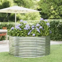 Augstā Puķu Kaste, Sudrabaina, 140X140X68 Cm, Cinkots Tērauds Vidaxl