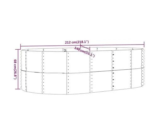 Augstā Puķu Kaste, Brūna, 212X140X68 Cm, Cinkots Tērauds Vidaxl
