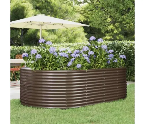 Augstā Puķu Kaste, Brūna, 212X140X68 Cm, Cinkots Tērauds Vidaxl